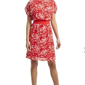 New H HALSTON Short Sleeve Two Layered Dress